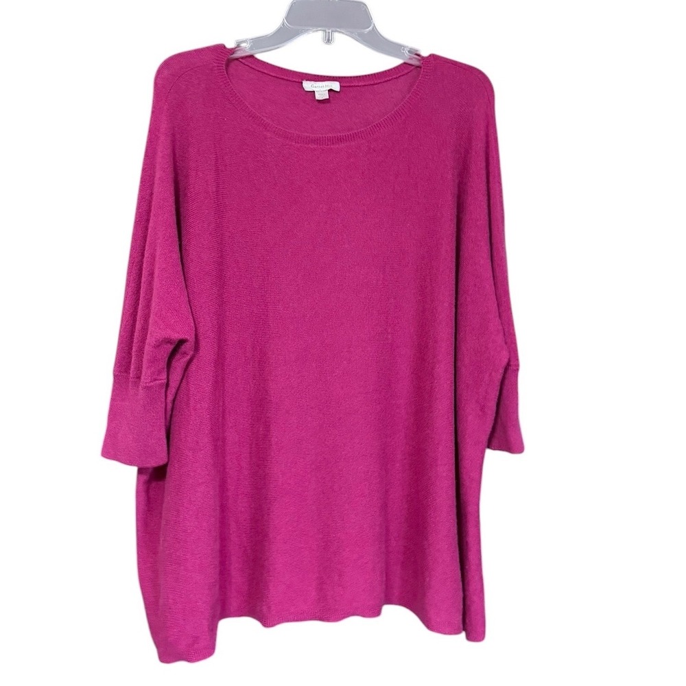 Garnet Hill Womens Pink 100% Cashmere Oversized Boxy Sweater Sz M Lagenlook